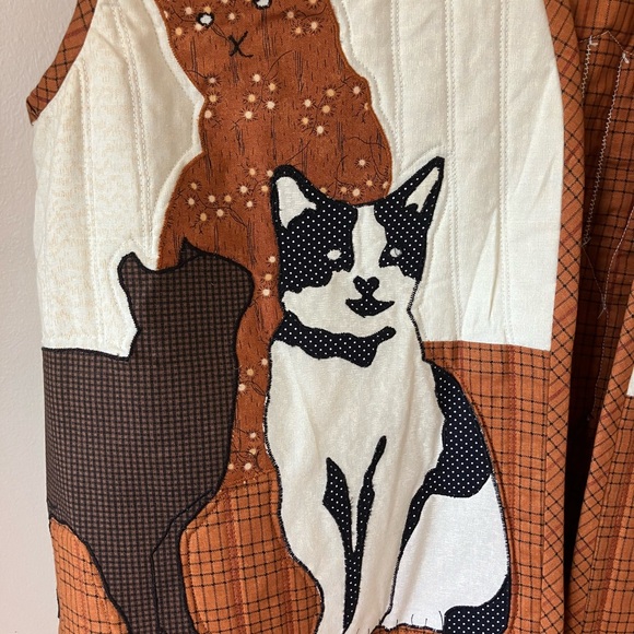 Quilted Cat Vest Women Large Shirley Stephenson Designs Feline Grandma Cottage - Picture 5 of 8